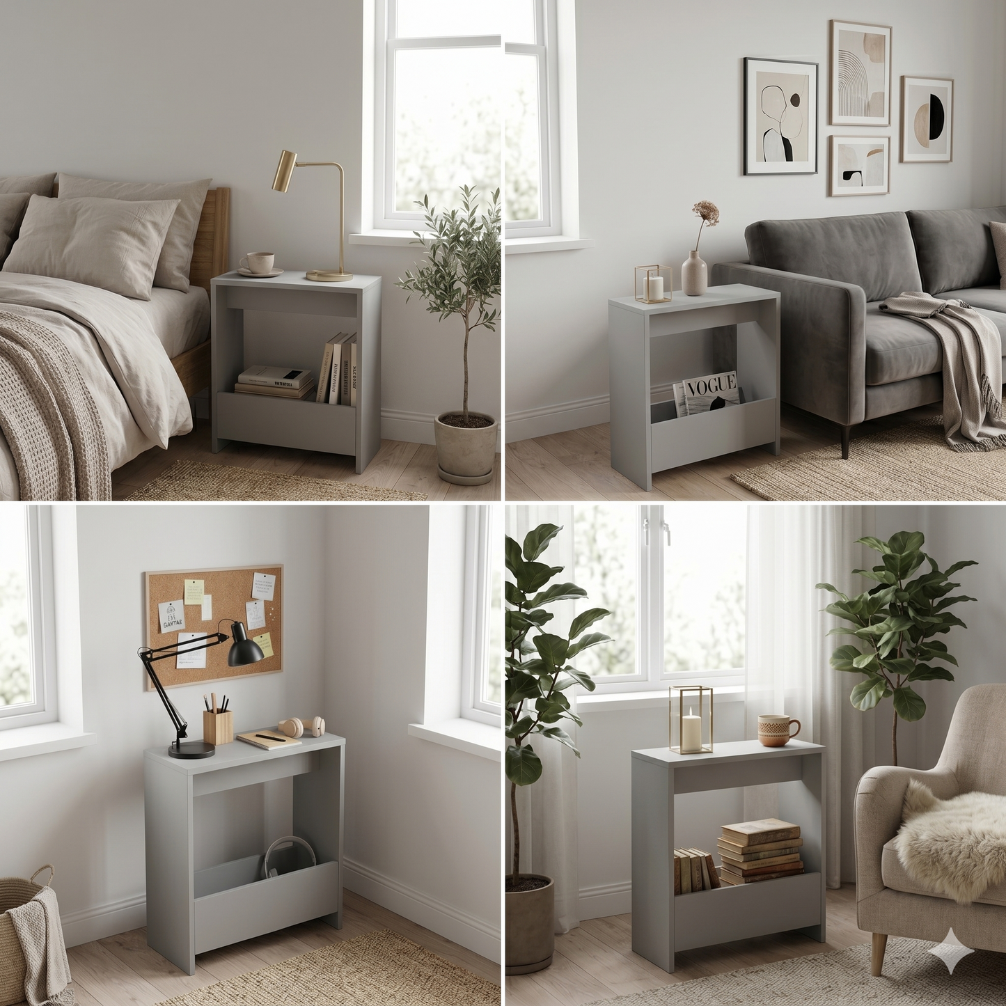 Slim Side Table Shefa Line Focus 55 Grey