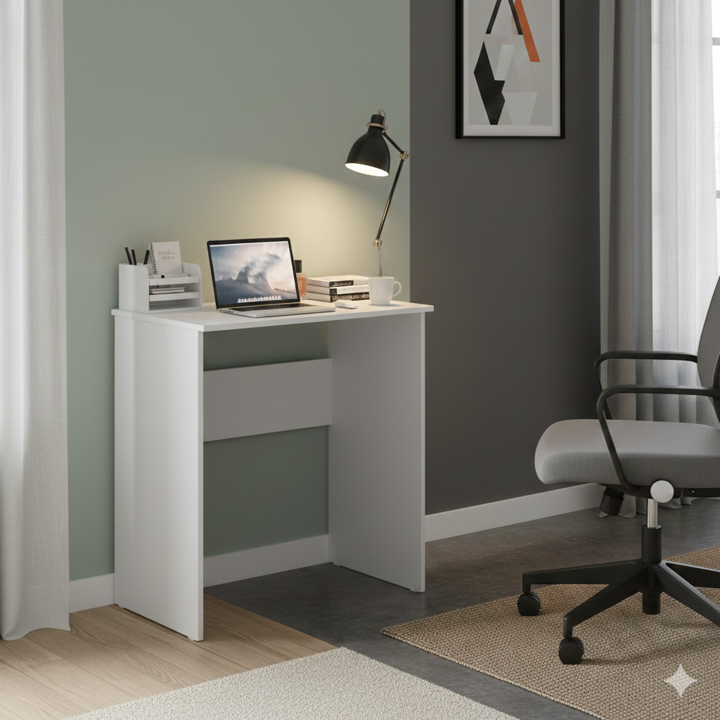Luna Computer Desk Computer Desk Shefa Line LUNA 68x50 cm White – Shefa Line Store