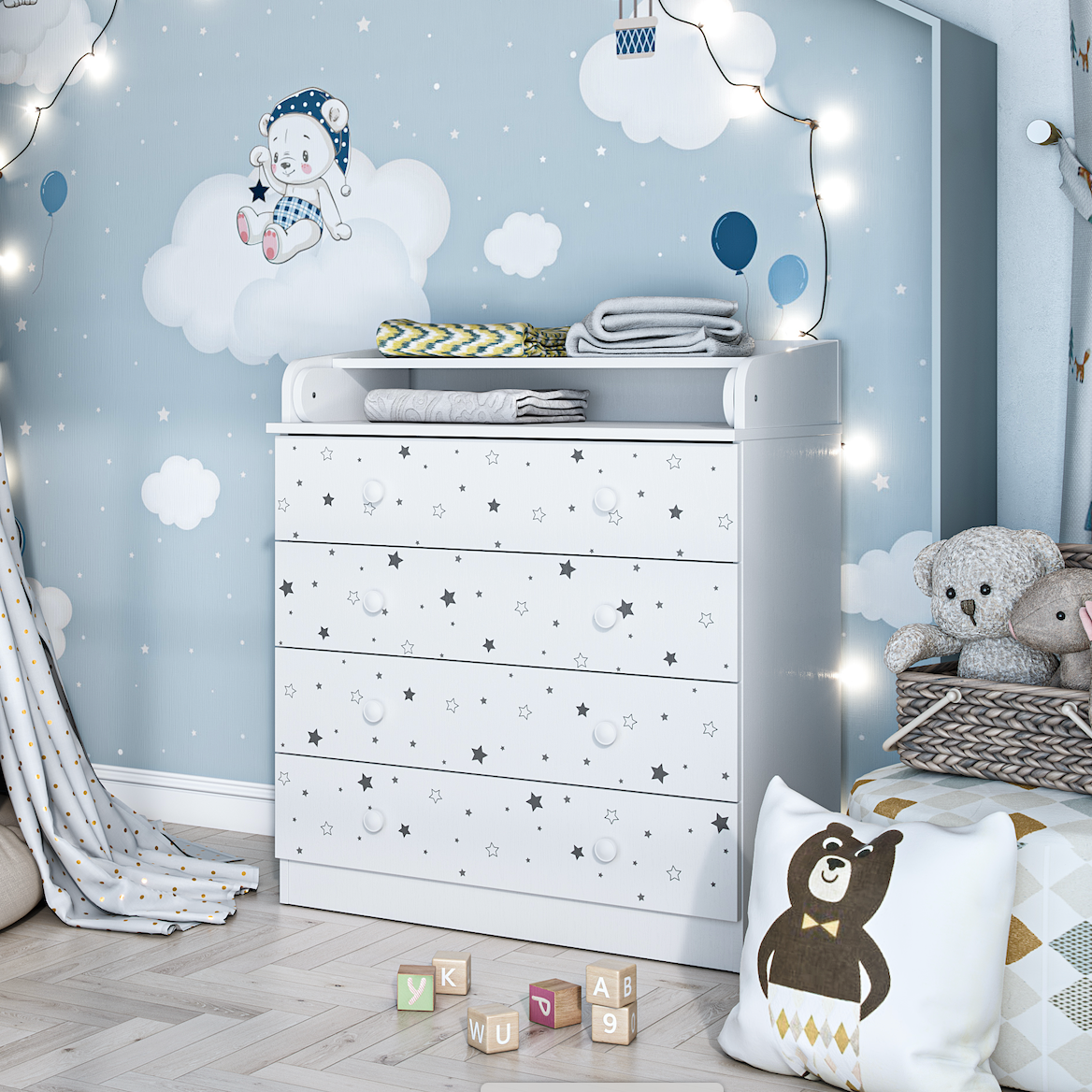 Shefa Blocks Shefa Kids Changing dresser Design line 800, Starlight, white – Shefa ...