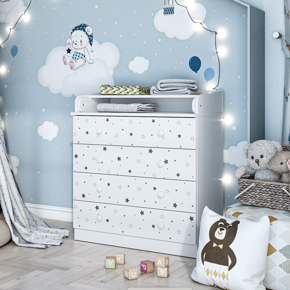 Shefa Kids Changing dresser Design line 800, Starlight, white – Shefa ...