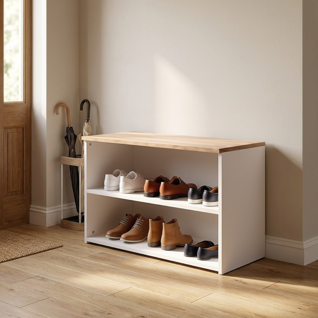 Shefa Line MODU 80 Open Storage Unit - White & Sonoma Oak